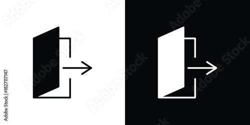 Exit icons symbol illustration. Vector graphics