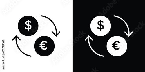 Exchange rate icons symbol illustration. Vector graphics