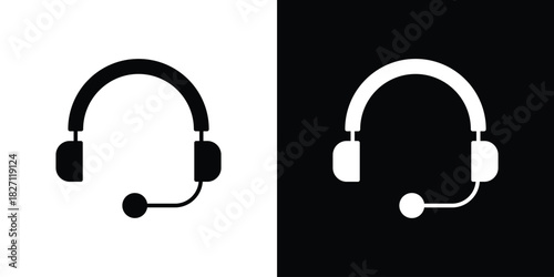 Headphones icons symbol illustration. Vector graphics