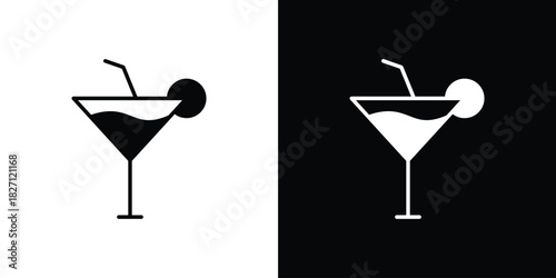 Martini glass icons symbol illustration. Vector graphics