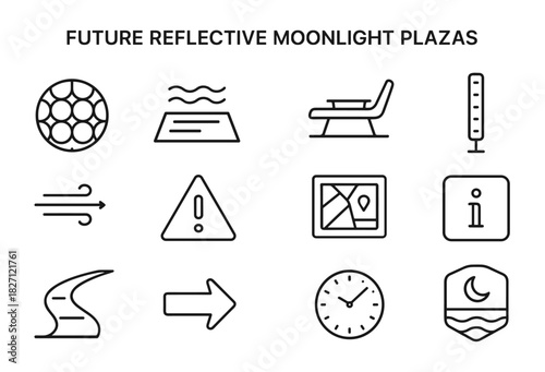 Abstract line icons for modern urban design concepts