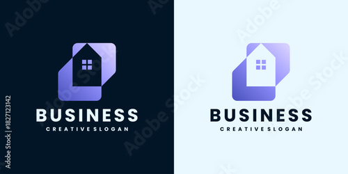 Digital Real Estate Application Modern Home Square Property Logo