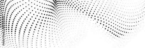 Abstract halftone dotted wave background with smooth curved gradient motion, forming elegant flowing shapes ideal for modern clean layouts and digital graphic design
