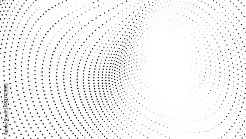 Abstract halftone wave pattern with smooth flowing dotted gradients, creating modern curved motion ideal for clean minimal tech backgrounds and contemporary digital design