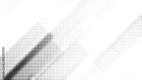 Halftone diagonal texture with dotted gradient blocks forming modern geometric shadows, ideal for minimal backgrounds, tech themes, digital shading, and clean layout design