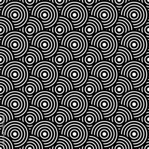Seamless pattern with black circles.
