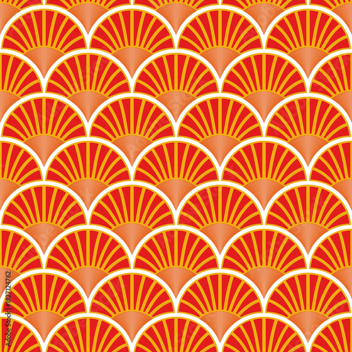 Seamless pattern with colorful fans. 