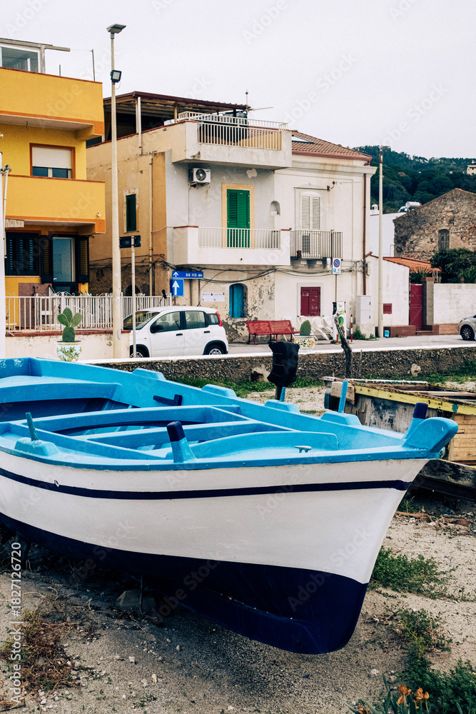 Fototapeta premium A glimpse of a fishing village in Sicily