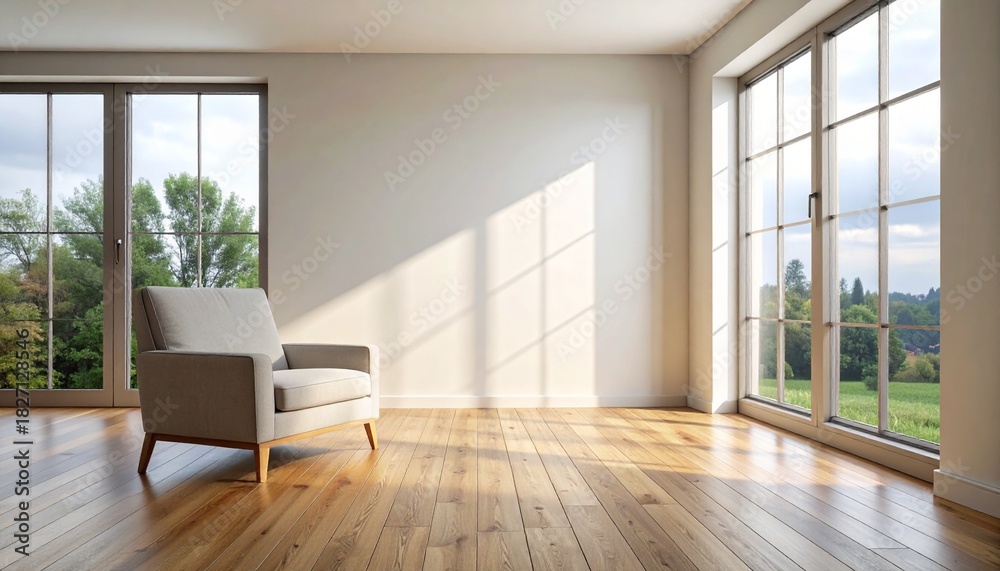 Fototapeta premium Empty Nordic Living Room