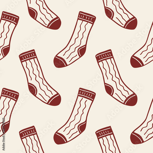 Colorful pattern of socks on a light background with playful dots and stripes in a cheerful design Generative AI