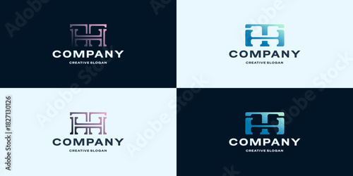 Monogram Initial Letter T H Premium Unique Logo Template Vector Design