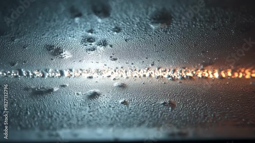 Closeup of liquid metal undergoing a gradient cooling method highlighting temperature variations for controlled crystallization in modern engineering.