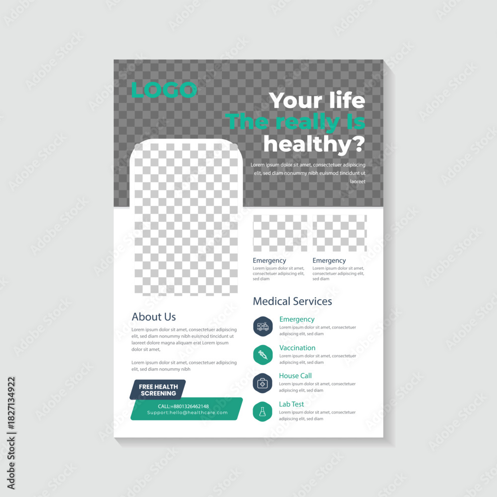 Obraz premium Healthcare Medical Centre Flyer Template