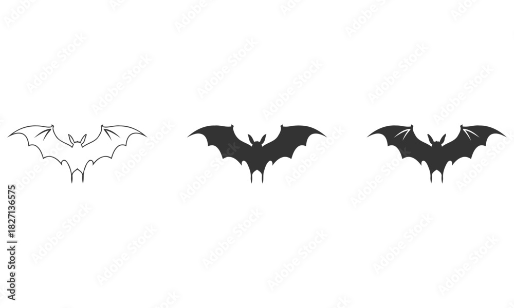 Fototapeta premium Bat icon isolated on a white background vector illustration