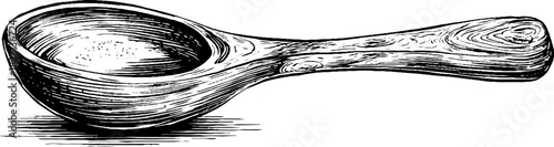 Vintage rustic grain scoop engraving for farmhouse decor and design