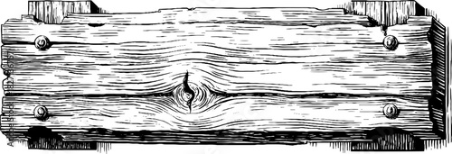 Rustic wooden signboard engraving: vintage decorative design for posters or labels