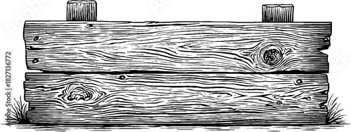 Rustic wooden signboard engraving design for decor and label