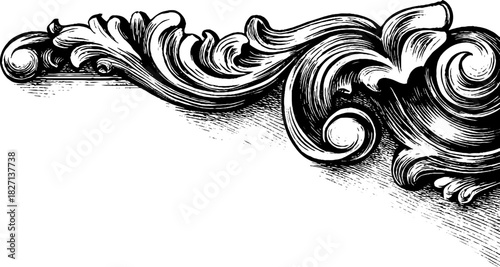 Vintage ornate border design for decorative projects and crafting