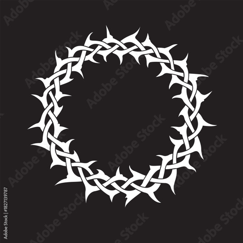crown of thorns image isolated on black background