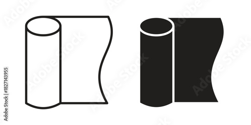 Aluminum foil icons design, logo. Symbol illustration set