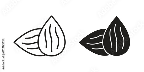 Almond icons design, logo. Symbol illustration set