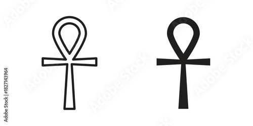 Ankh icons design, logo. Symbol illustration set