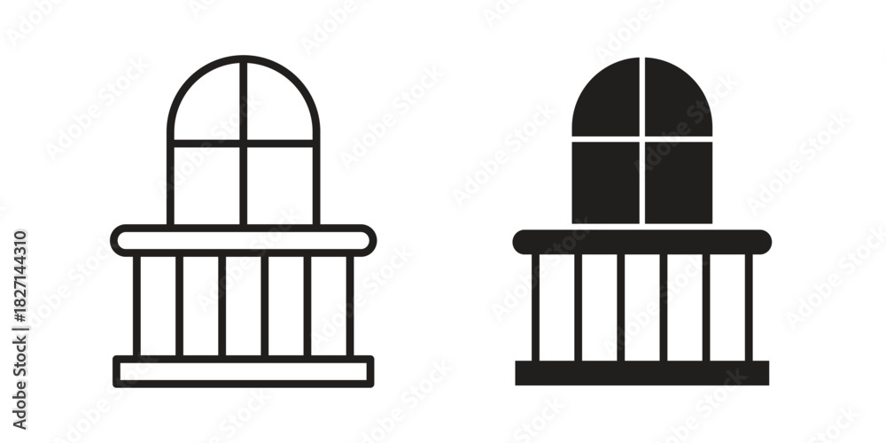Obraz premium Balcony icons design, logo. Symbol illustration set