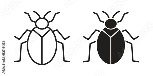 Bedbug icons design, logo. Symbol illustration set