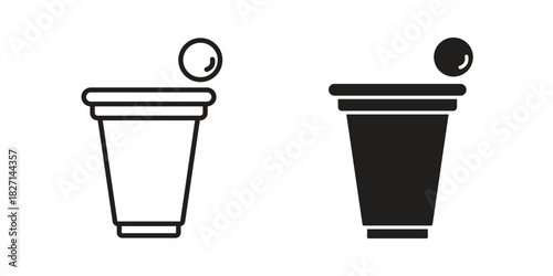 Beer pong icons design, logo. Symbol illustration set