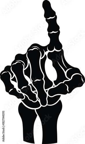 Skeleton Hand Pointing Up Bone Gesture Silhouette