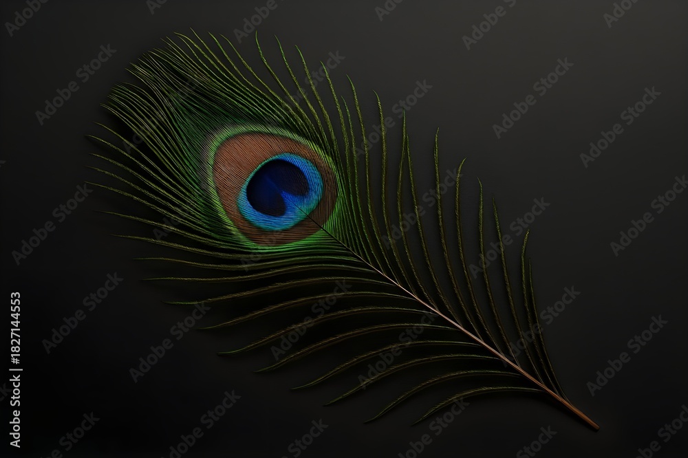 Obraz premium peacock feather isolated on black