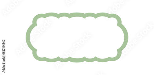 Groovy retro wavy rectangle outline frame with soft green border. Modern silhouette element used as a background design, stylish form with clean line accent and y2k influence.