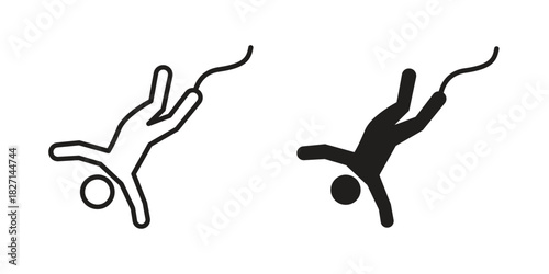 Bungee jumping icons design, logo. Symbol illustration set
