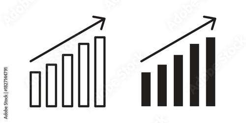 Business performance icons design, logo. Symbol illustration set