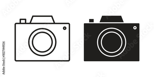 Camera icons design, logo. Symbol illustration set
