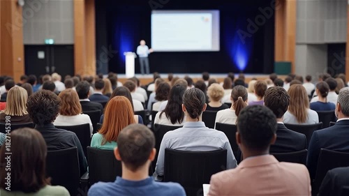 Wallpaper Mural Conference Audience - View from Behind Attendees – Event & Presentation Concept.

 Torontodigital.ca