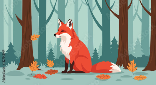 Graceful red fox with a fluffy white tipped tail.