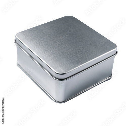 Sleek Silver Metal Box With Brushed Texture Isolated On Black Background Reflective Square Container For Storage Or Packaging With Clean Modern Design