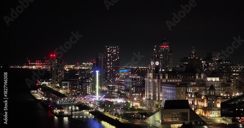 Wallpaper Mural Drone Point of View From the River Mersey Torontodigital.ca