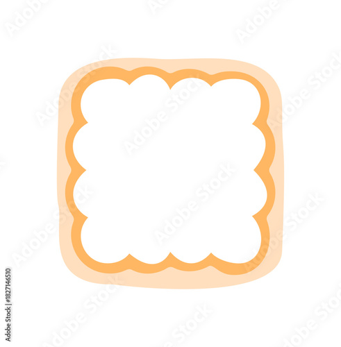 Groovy rectangle shape with scallop edge and wavy outline in retro abstract frame style. Modern background with creative border and y2k graphic, perfect for trendy projects vintage art concepts.