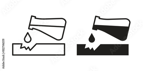 Corrosive substance icons design, logo. Symbol illustration set
