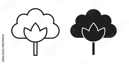 Cotton icons design, logo. Symbol illustration set