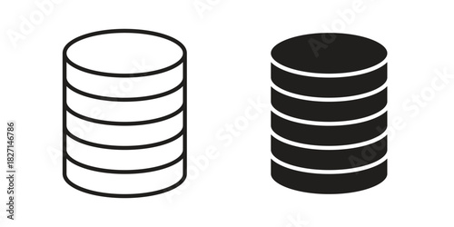 Cylinder database icons design, logo. Symbol illustration set
