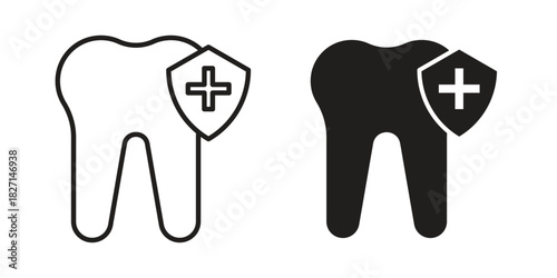 Dental insurance icons design, logo. Symbol illustration set