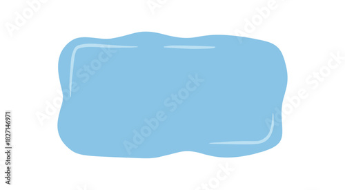 Fluid wavy banner shape with hand drawn style on abstract blue rectangle background. Liquid blob offers modern icon for quote or label, ideal for creative communication and conceptual designs.