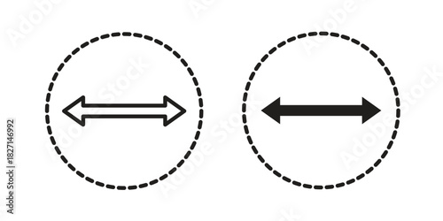 Diameter icons design, logo. Symbol illustration set