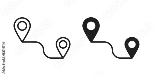 Distance icons design, logo. Symbol illustration set
