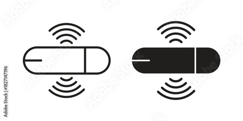 Dog microchip icons design, logo. Symbol illustration set