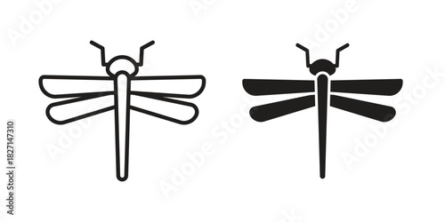 Dragon fly icons design, logo. Symbol illustration set