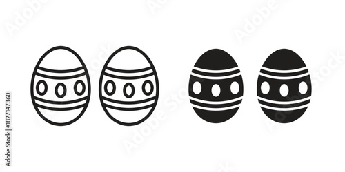 Easter eggs icons design, logo. Symbol illustration set